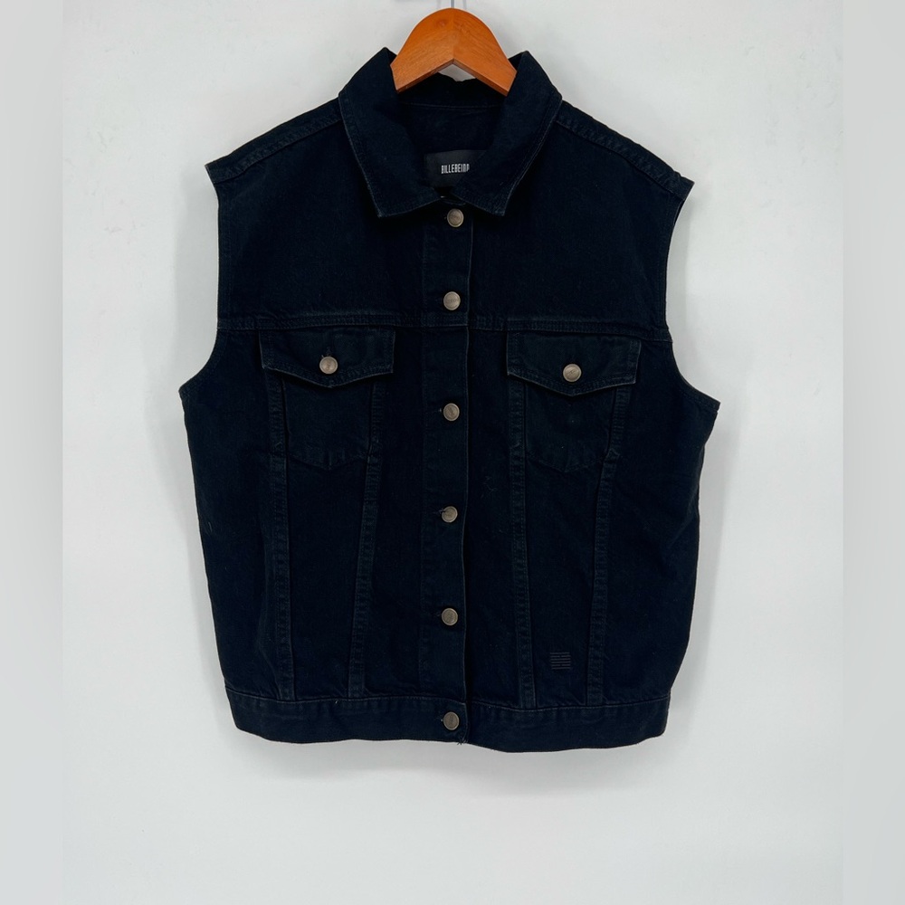 BILLEBEINO Wash Black‎ Denim Vest size L
